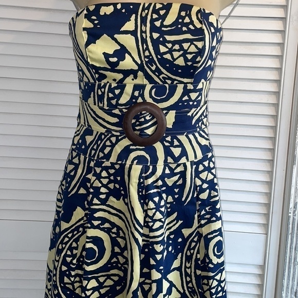 Kay Unger Strapless Tribal Print Dress - Picture 3 of 7